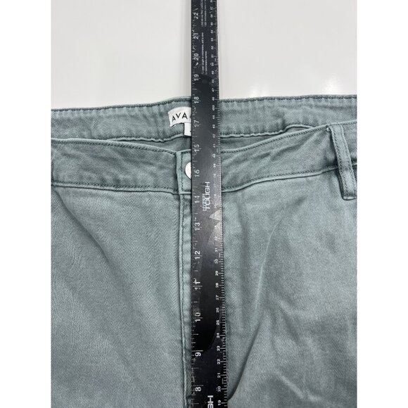 Ava & Viv Pants Womens 30W Charcoal Cotton Stretch High Rise Straight Leg NWD - Picture 8 of 9